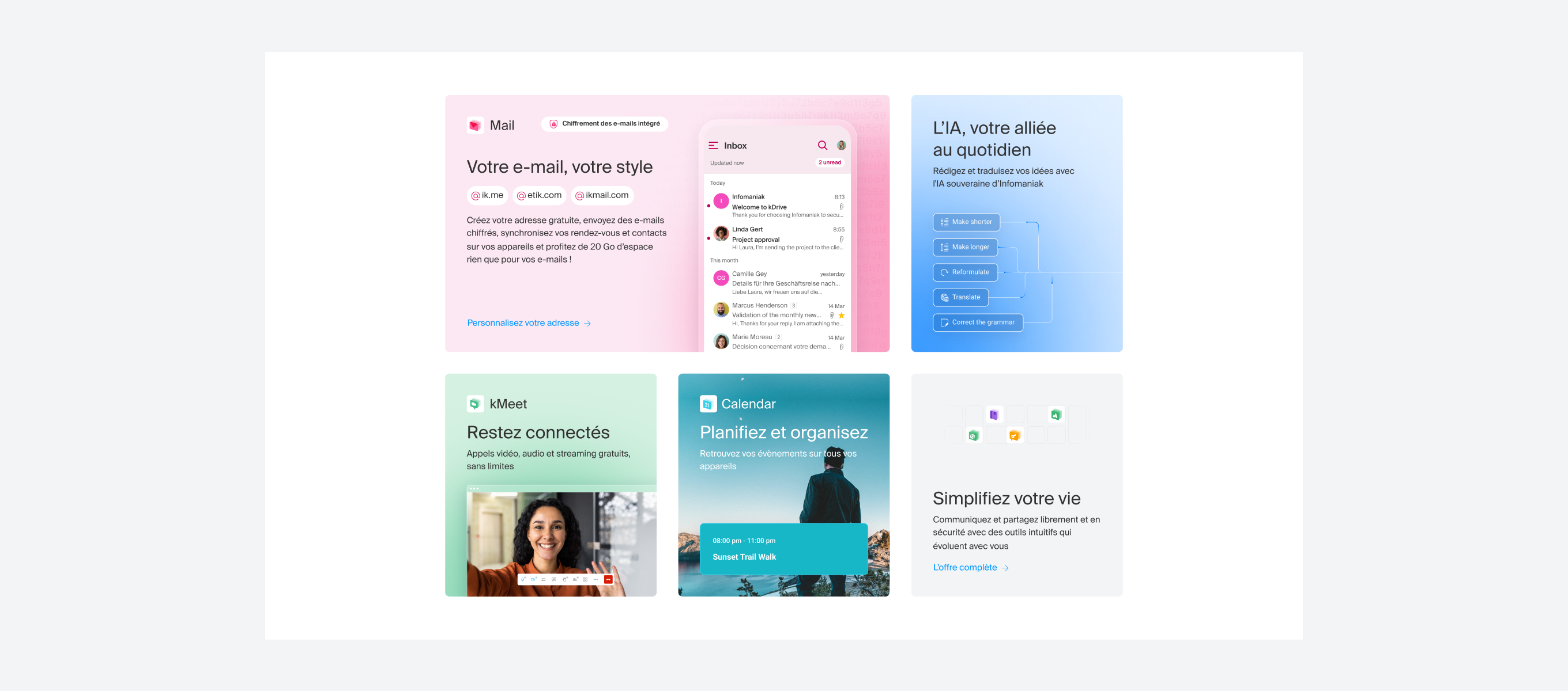 kSuite — section de la page de vente