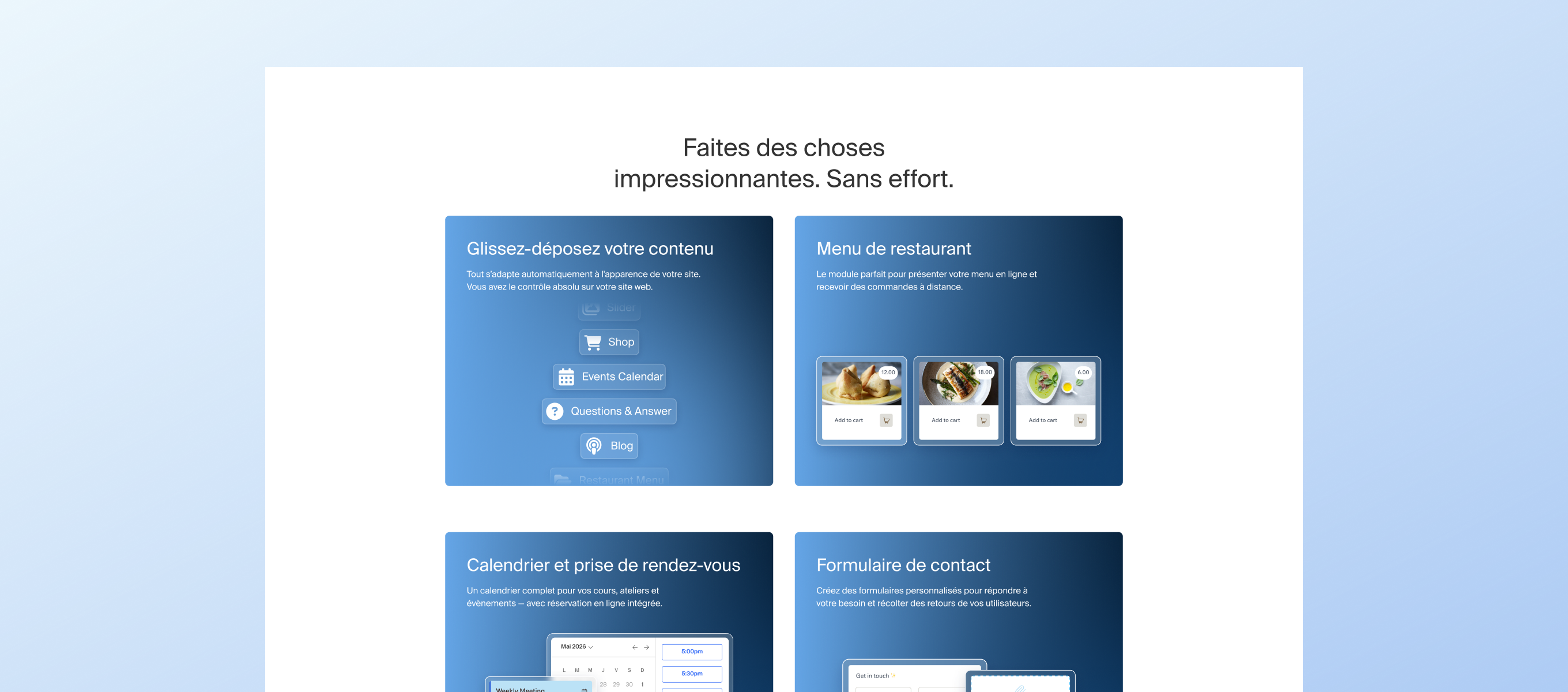 Site Creator — aperçu du site